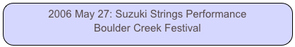 2006 May 27: Suzuki Strings Performance
Boulder Creek Festival