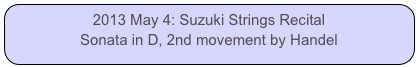 2013 May 4: Suzuki Strings Recital
Sonata in D, 2nd movement by Handel